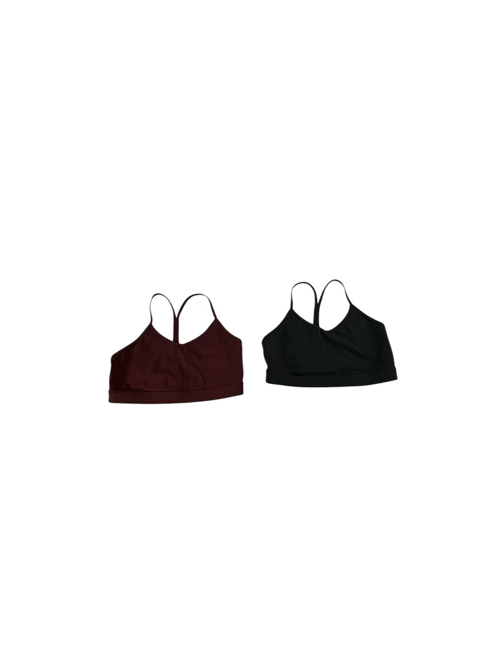 Banana Republic Sports Bra Lot 2 Womens M Black Burgundy Strappy Yoga Bralette